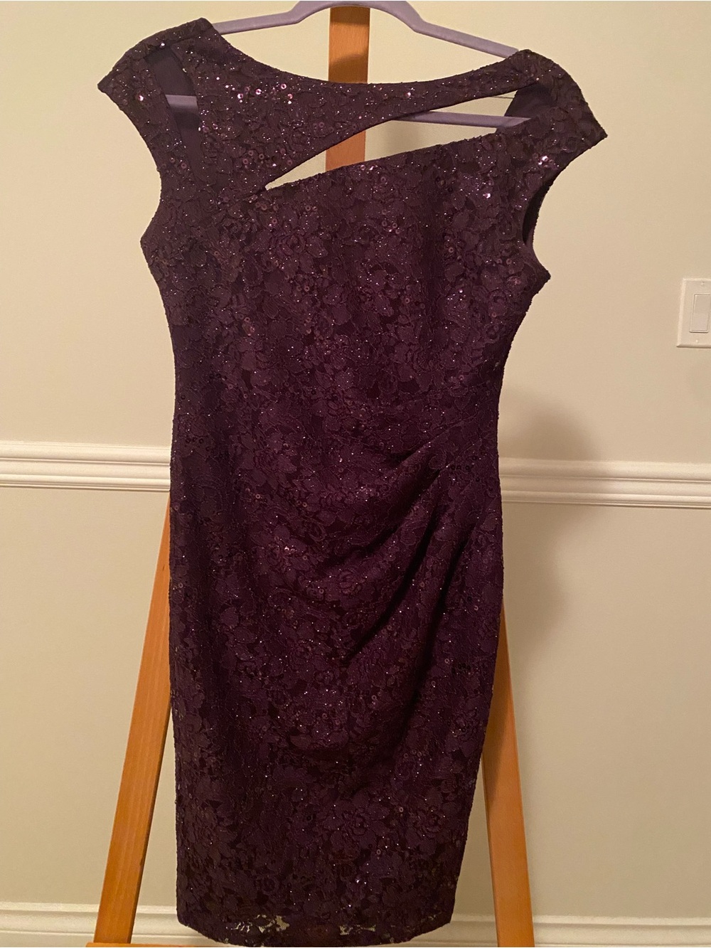 Elegant Purple Lace Cocktail Dress for Women